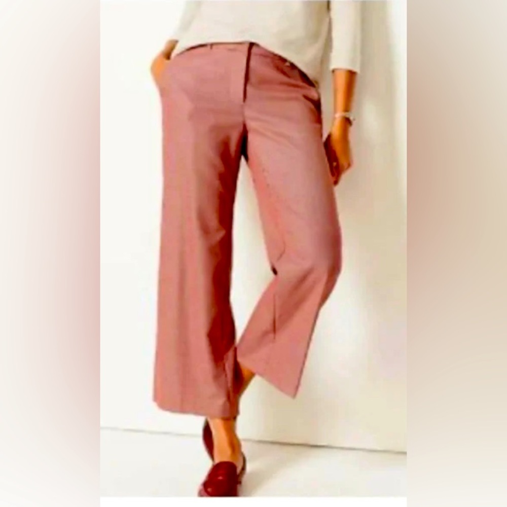 NWOT j.jill crop pants size 2 houndstooth red/cream
